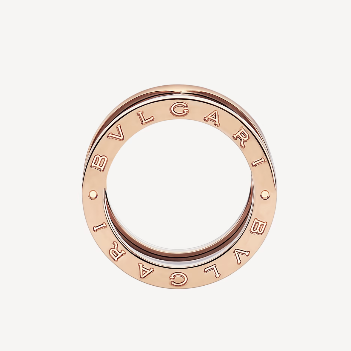 [Lume Jewelry]ZERO 1 FOUR-BAND LOOPS AND BLACK CERAMIC SPIRAL PINK GOLD RING