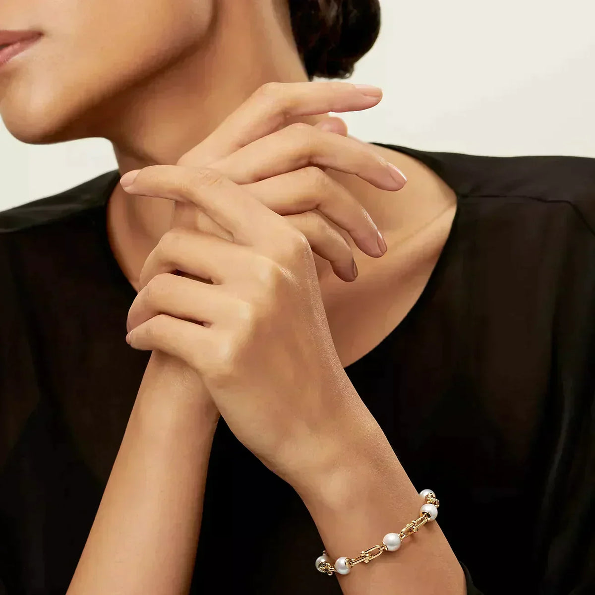 [Lume Jewelry]LINK BRACELET GOLD WITH FRESHWATER PEARLS