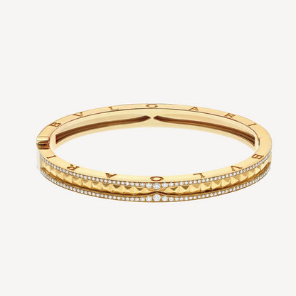 [Lume Jewelry]ZERO 1 SPIRAL AND PAVED DIAMOND GOLD BRACELET