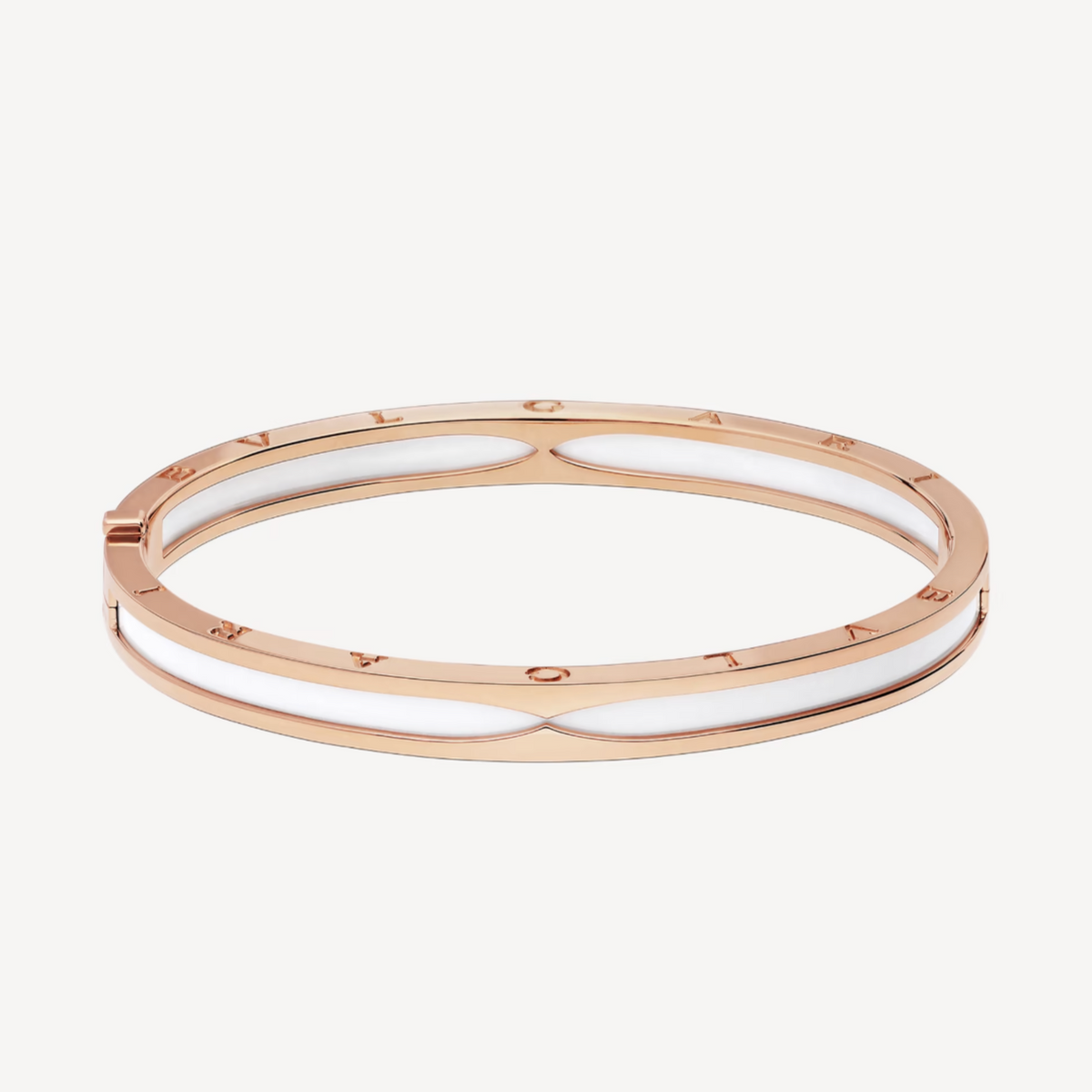 [Lume Jewelry]ZERO 1 PINK GOLD WITH WHITE CERAMIC BRACELET