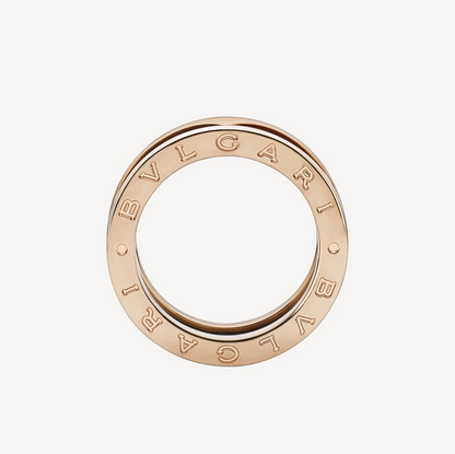 [Lume Jewelry]ZERO 1 TWO-BAND LOOPS AND BLACK CERAMIC PINK GOLD RING