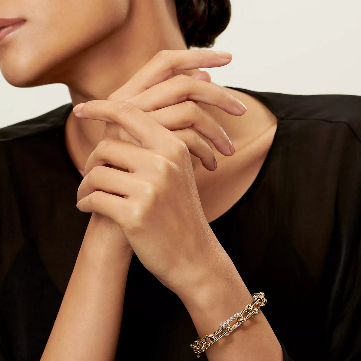 [Lume Jewelry]HARDWEAR LARGE LINK GOLD DIAMOND BRACELET