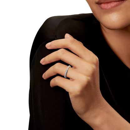 [Lume Jewelry]LOCK RING SILVER DIAMOND PAVED