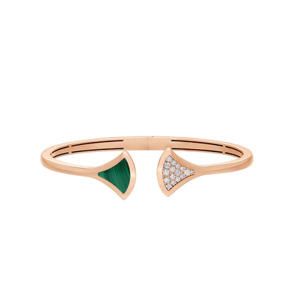 [Lume Jewelry]DREAM BRACELET OPEN MALACHITE PINK GOLD