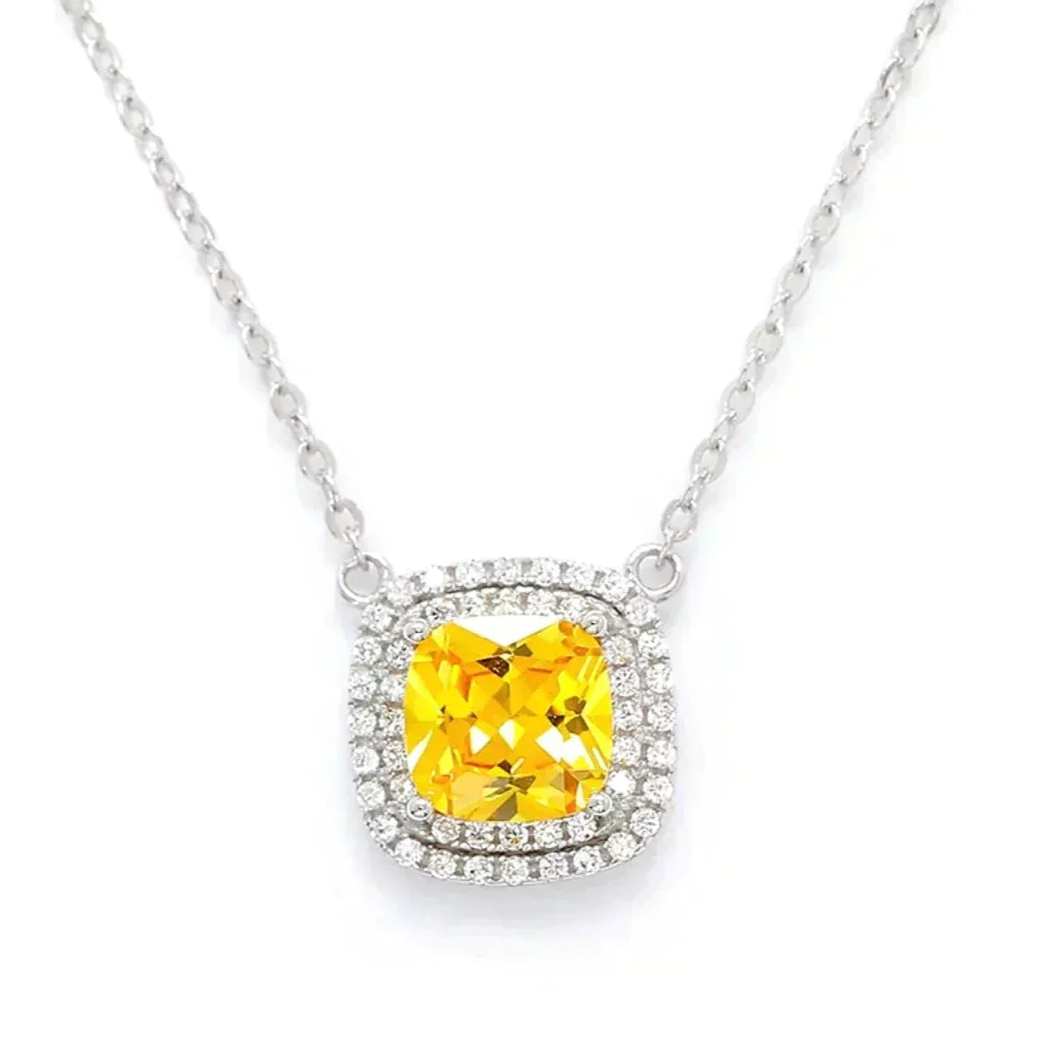 [Lume Jewelry]SPARKLERS CITRINE GEMSTONE PENDANT NECKLACE STERLING SILVER