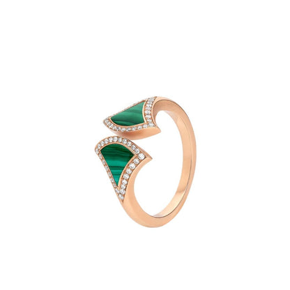 [Lume Jewelry]DREAM MALACHITE DIAMOND OPEN RING