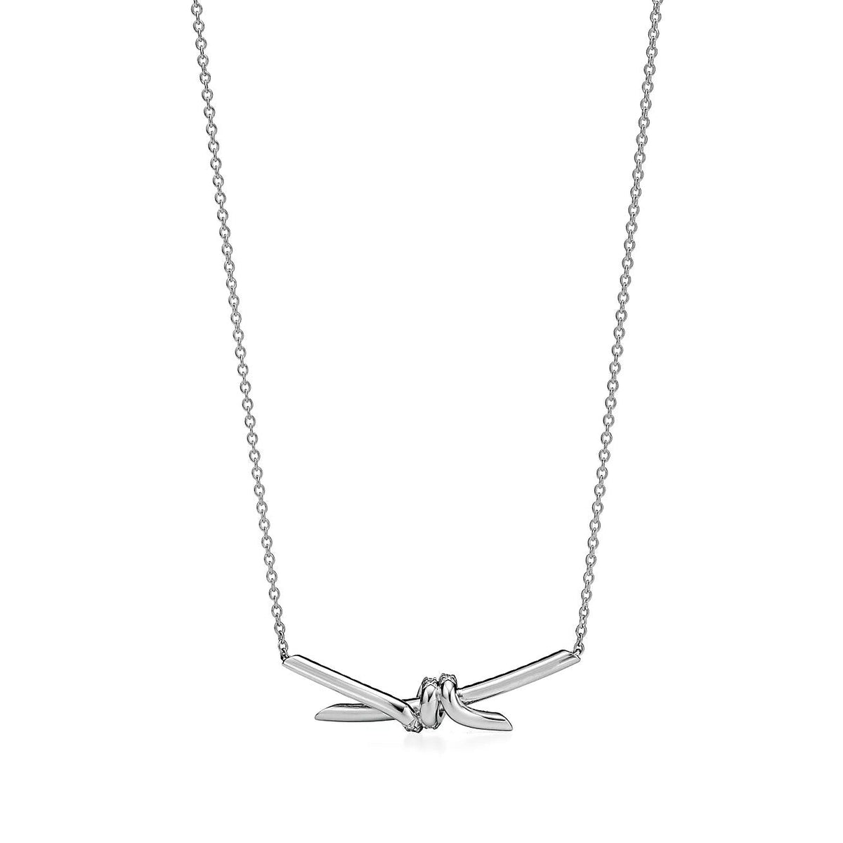 [Lume Jewelry]KNOT PENDANT SILVER DIAMOND NECKLACE