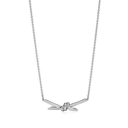 [Lume Jewelry]KNOT PENDANT SILVER DIAMOND NECKLACE