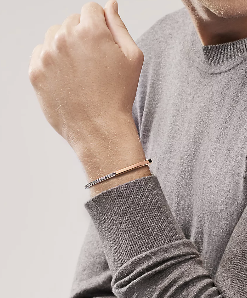 [Lume Jewelry]LOCK BRACELET ROSE AND WHITE GOLD DIAMOND