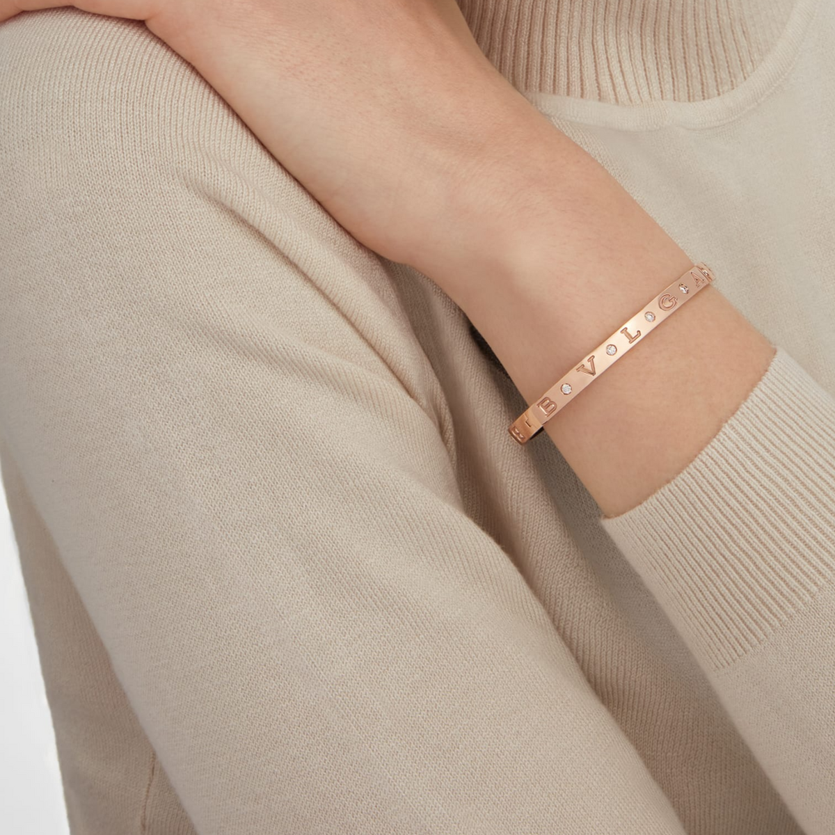 [Lume Jewelry]ZERO 1 PINK GOLD 12 DIAMONDS BRACELET