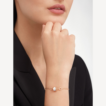 [Lume Jewelry]ZERO 1 SOFT PINK GOLD AND WHITE CERAMIC BRACELET