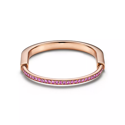 [Lume Jewelry]LOCK BRACELET ROSE DIAMOND PINK GOLD