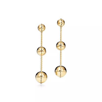 [Lume Jewelry]TRIPLE DROP GOLD EARRINGS