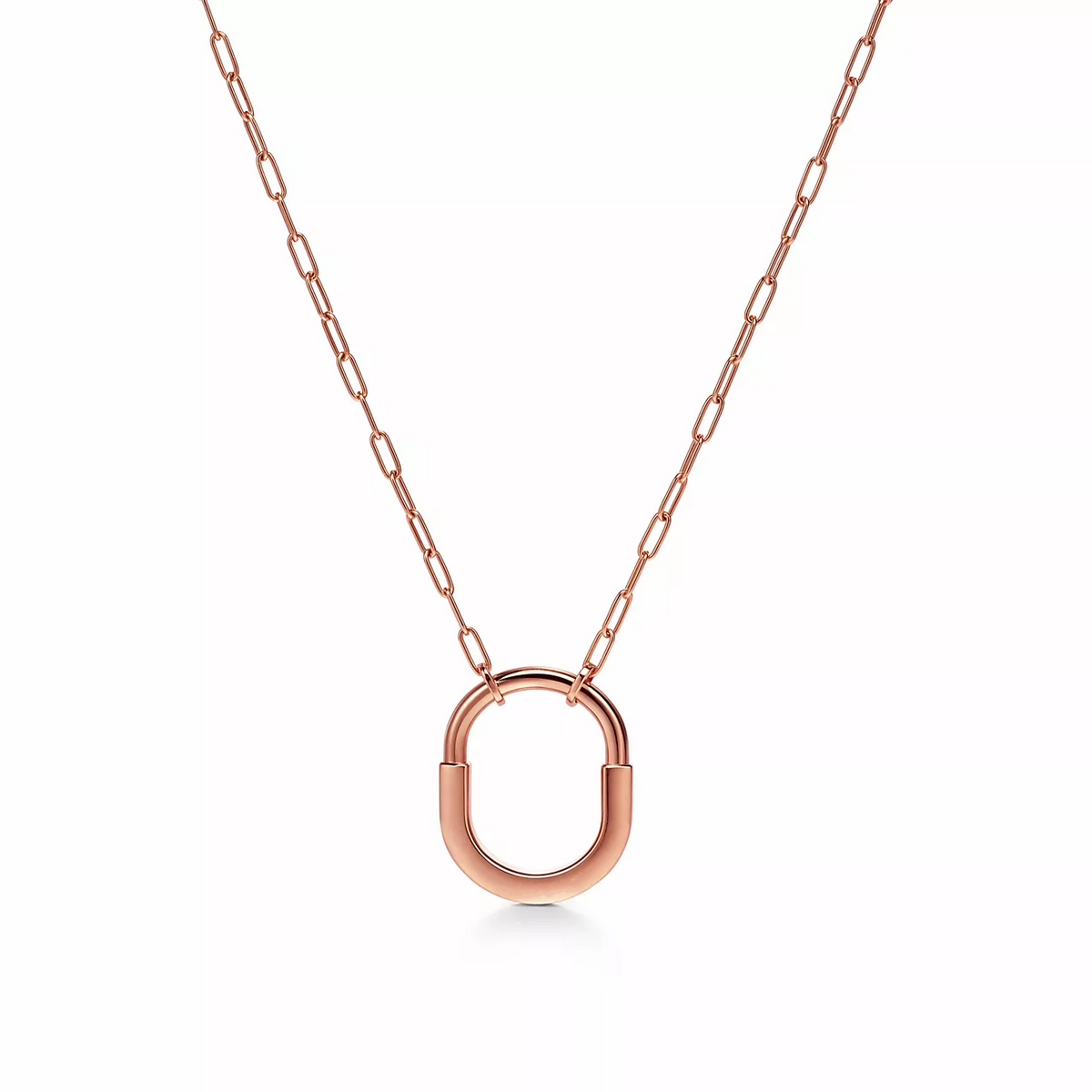 [Lume Jewelry]LOCK MEDIUM PENDANT PINK DIAMOND PINK GOLD NECKLACE