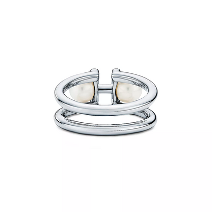 [Lume Jewelry]DOUBLE PEARL SILVER RING
