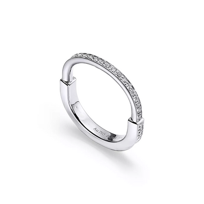 [Lume Jewelry]LOCK RING SILVER DIAMOND PAVED
