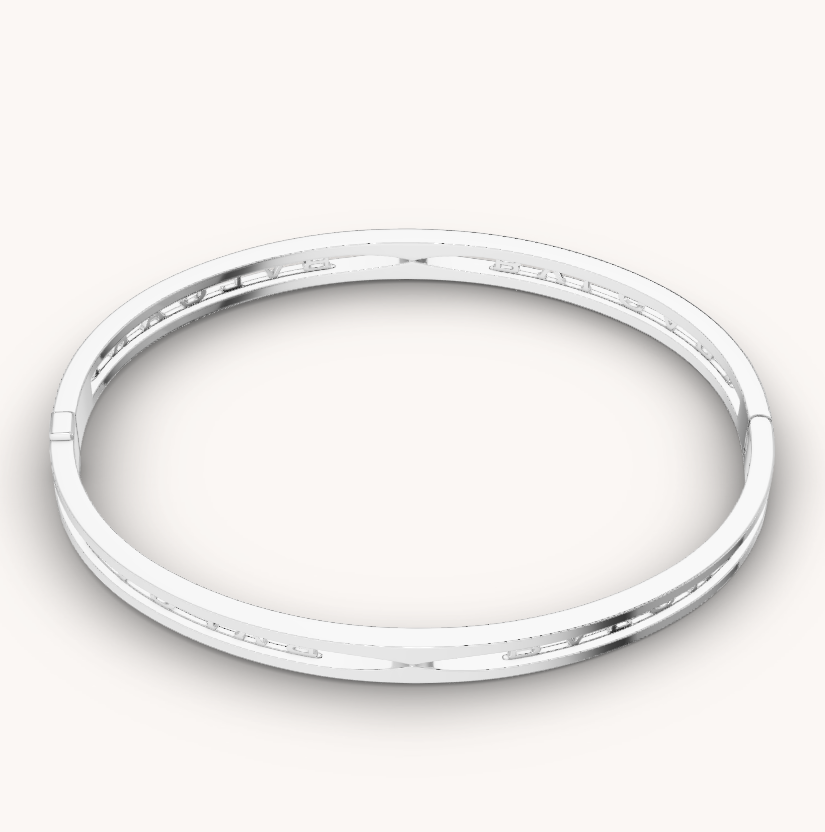 [Lume Jewelry]ZERO 1 SPIRAL LOGO SILVER BRACELET