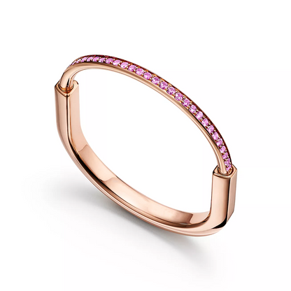 [Lume Jewelry]LOCK BRACELET ROSE DIAMOND PINK GOLD