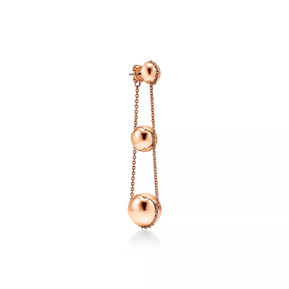 [Lume Jewelry]TRIPLE DROP PINK GOLD EARRINGS