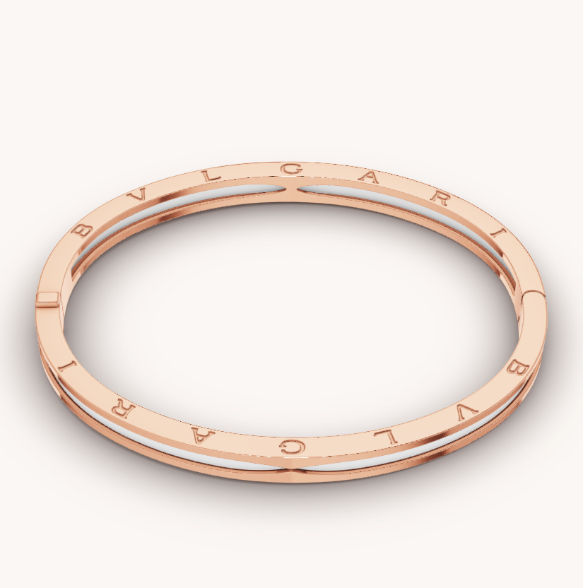 [Lume Jewelry]ZERO 1 PINK GOLD WITH WHITE CERAMIC BRACELET