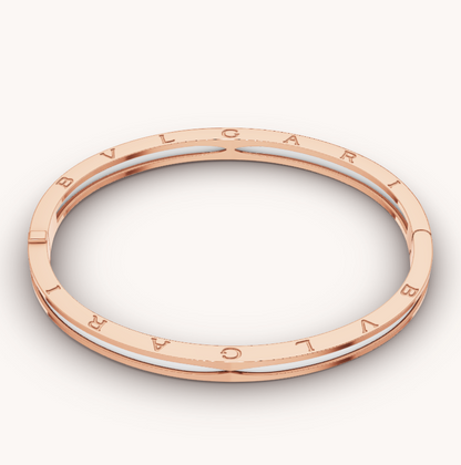 [Lume Jewelry]ZERO 1 PINK GOLD WITH WHITE CERAMIC BRACELET