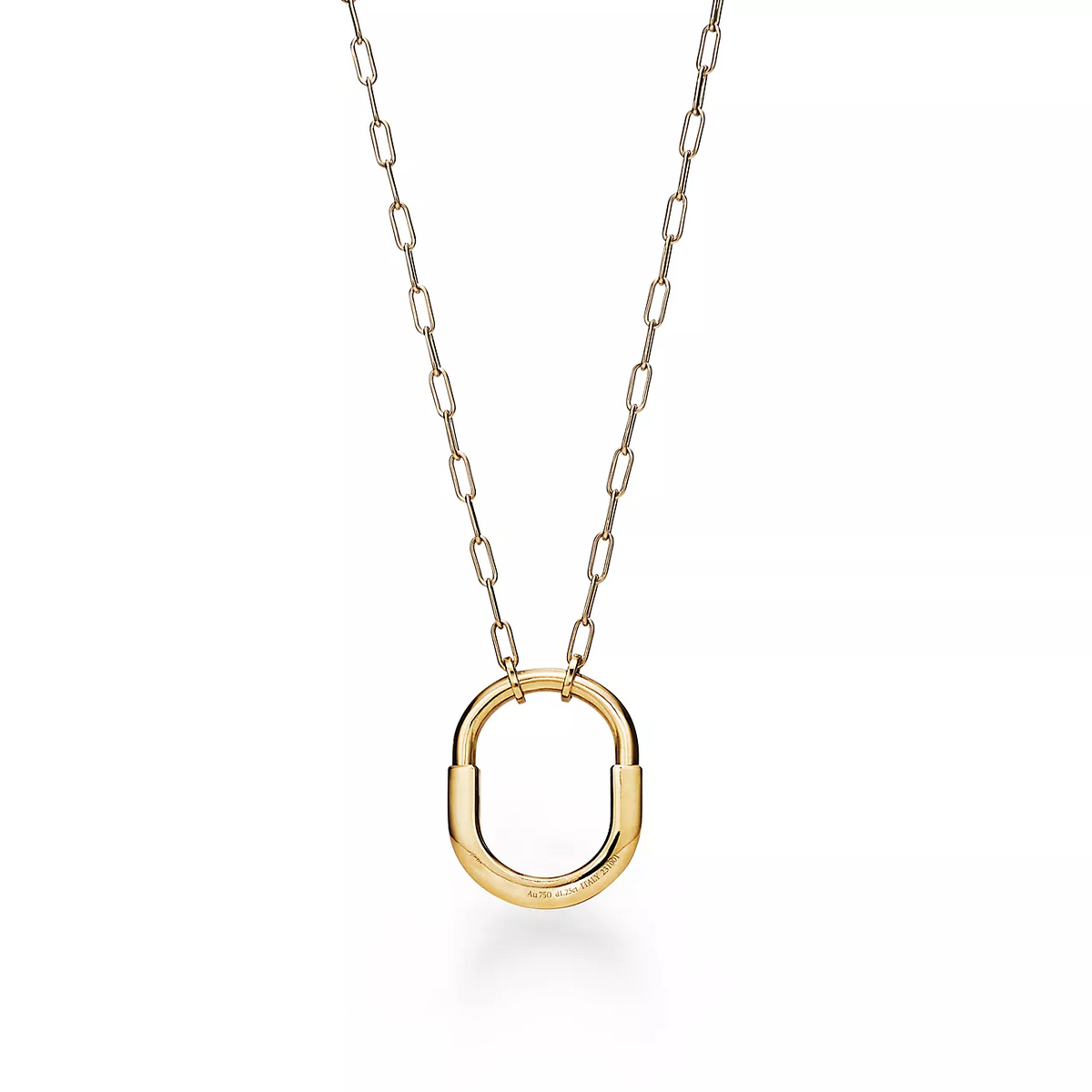 [Lume Jewelry]LOCK NECKLACE MEDIUM PENDANT GOLD PAVED DIAMONDS