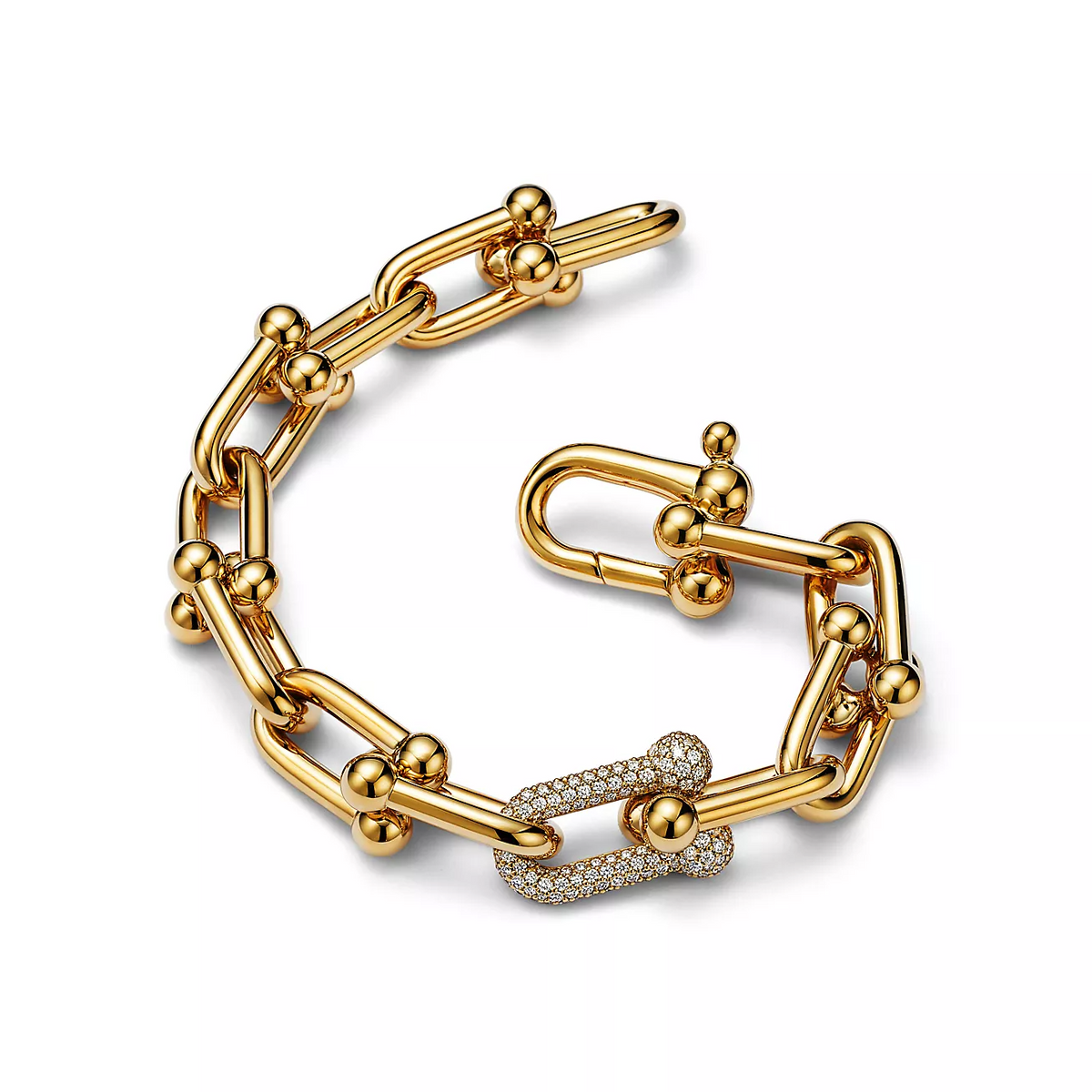 [Lume Jewelry]HARDWEAR LARGE LINK GOLD DIAMOND BRACELET