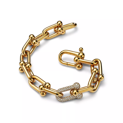 [Lume Jewelry]HARDWEAR LARGE LINK GOLD DIAMOND BRACELET