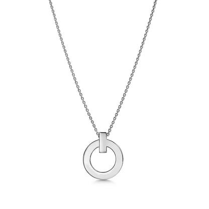 [Lume Jewelry]T CIRCLE PENDENT SILVER NECKLACE