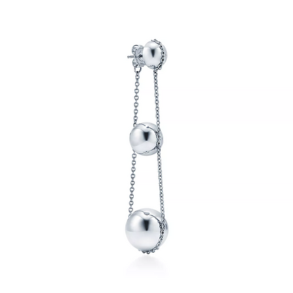 [Lume Jewelry]TRIPLE DROP SILVER EARRINGS