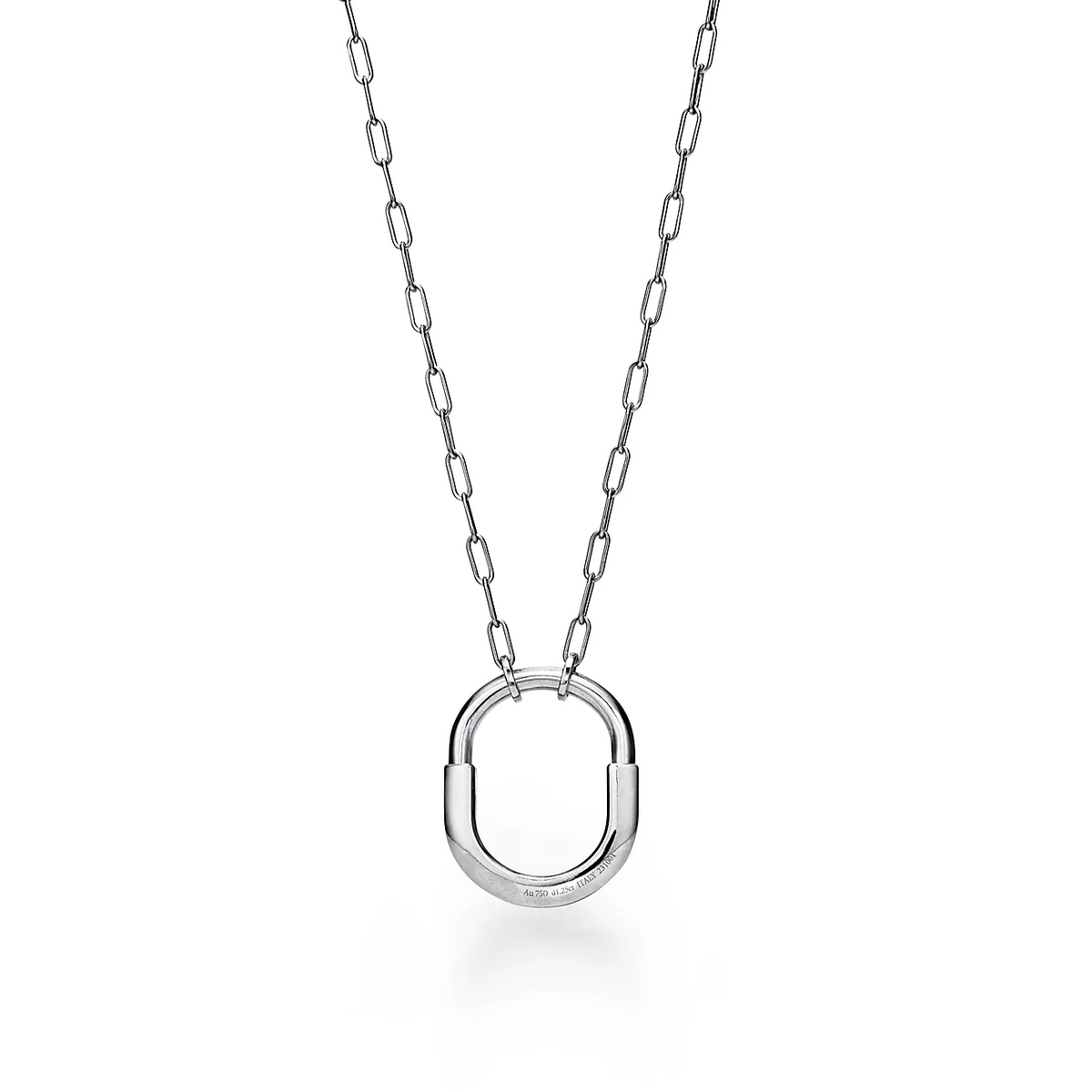 [Lume Jewelry]LOCK NECKLACE MEDIUM PENDANT SILVER PAVED DIAMONDS
