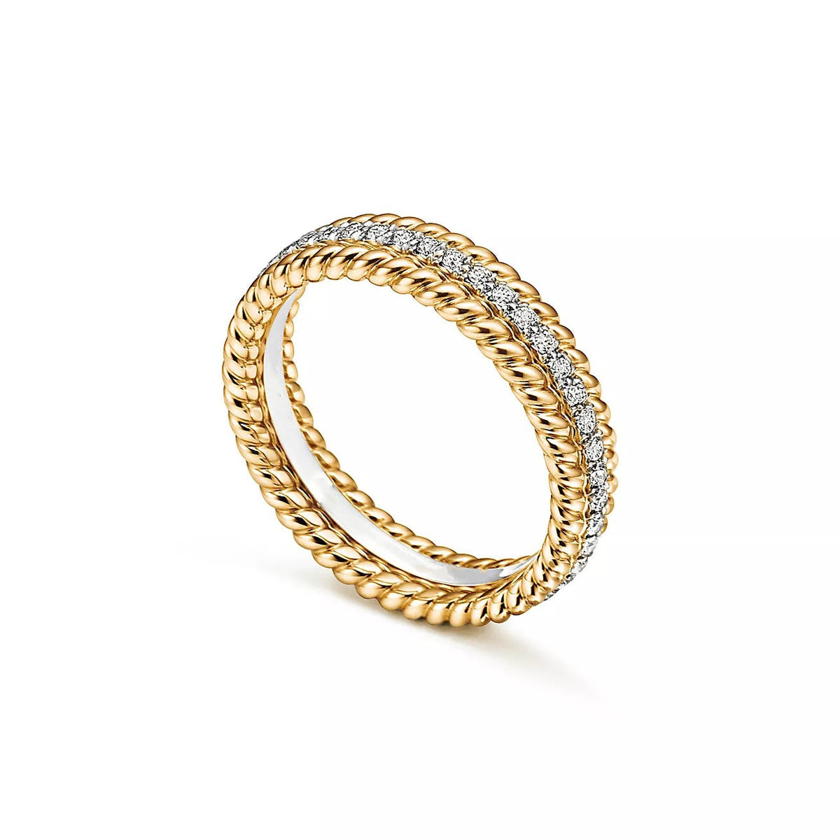 [Lume Jewelry]ROPE TWO-ROW GOLD DIAMOND RING