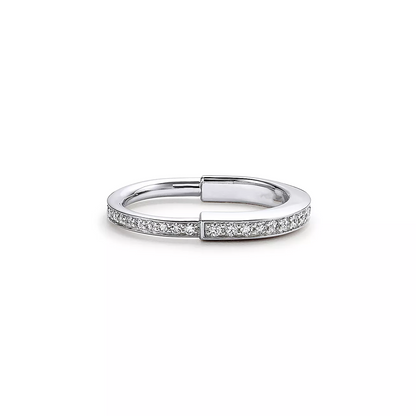 [Lume Jewelry]LOCK RING SILVER DIAMOND PAVED