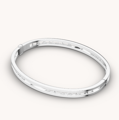 [Lume Jewelry]ZERO 1 SPIRAL LOGO SILVER BRACELET