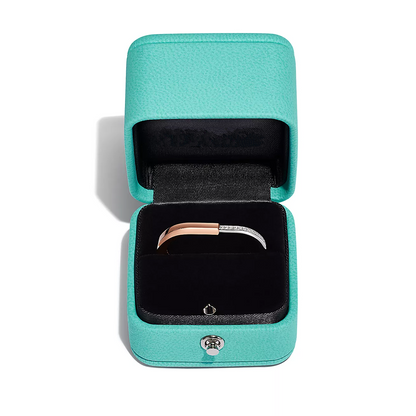 [Lume Jewelry]LOCK RING TOW-FINGER ROSE AND WHITE GOLD DIAMONDS