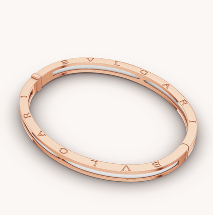 [Lume Jewelry]ZERO 1 PINK GOLD WITH WHITE CERAMIC BRACELET