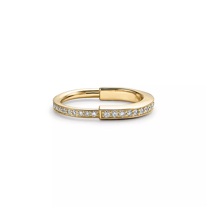 [Lume Jewelry]LOCK RING GOLD DIAMOND PAVED