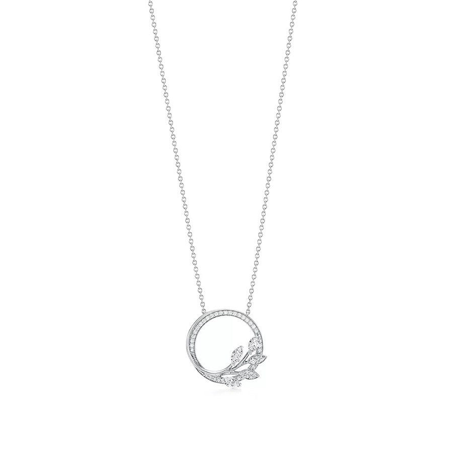 [Lume Jewelry]DIAMOND VINE CIRCLE PENDANT PLATINUM NECKLACE