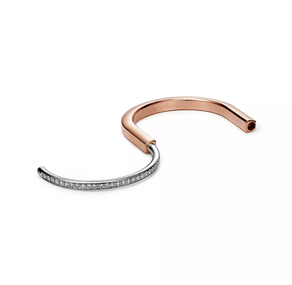 [Lume Jewelry]LOCK BRACELET ROSE AND WHITE GOLD DIAMOND