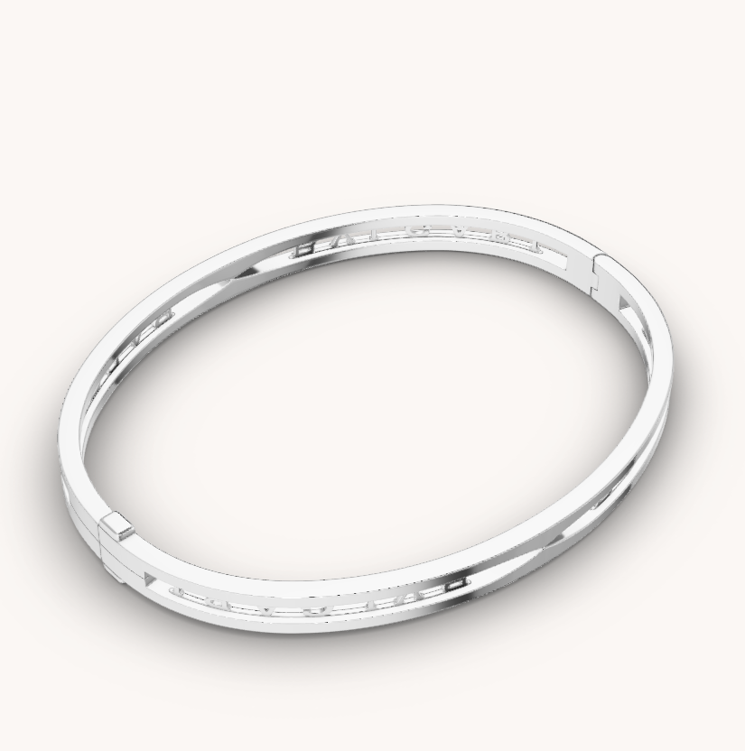 [Lume Jewelry]ZERO 1 SPIRAL LOGO SILVER BRACELET