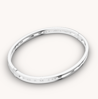 [Lume Jewelry]ZERO 1 SPIRAL LOGO SILVER BRACELET