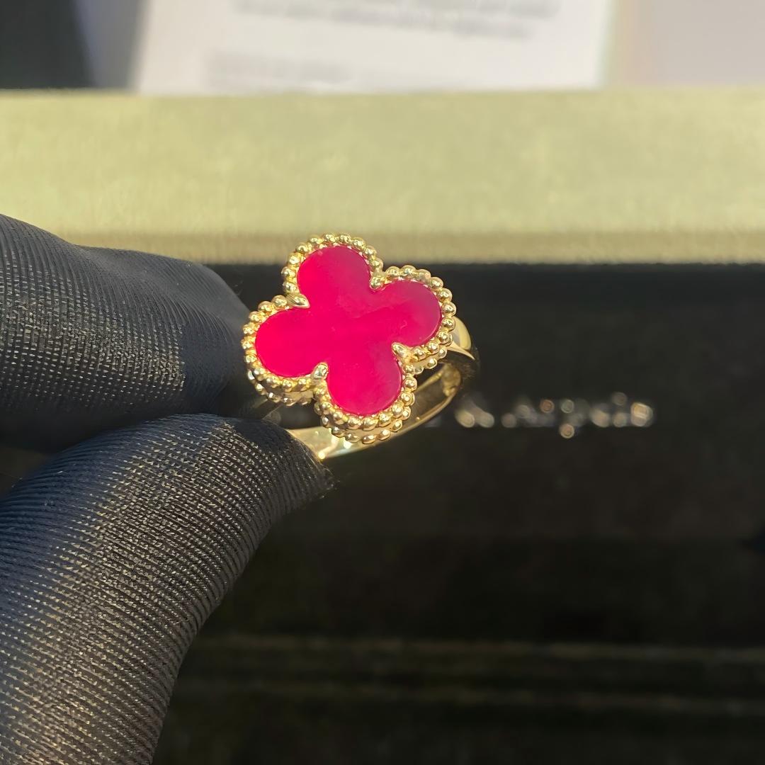 [Lume Jewelry]NEW CLOVER PINK ENAMEL RINGS