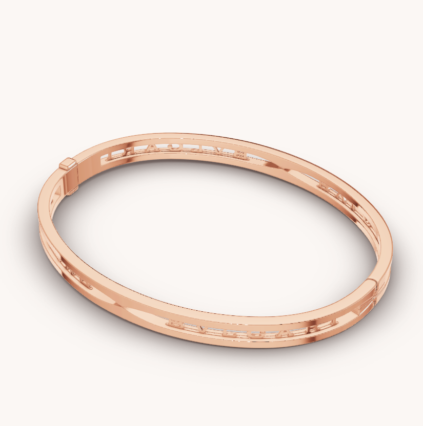 [Lume Jewelry]ZERO 1 SPIRAL LOGO PINK GOLD BRACELET