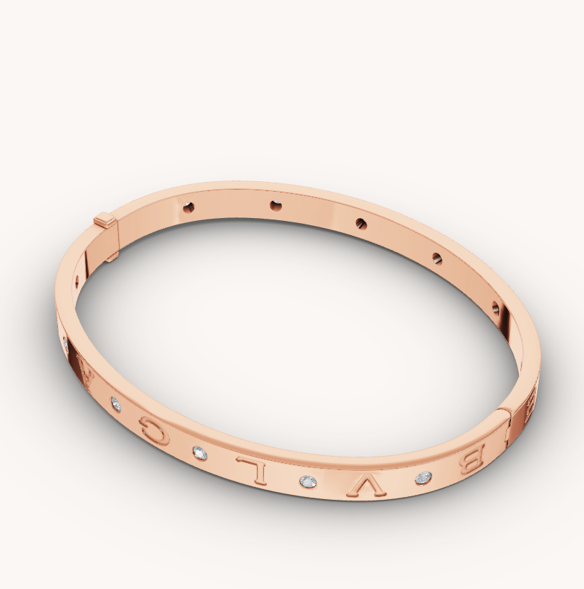 [Lume Jewelry]ZERO 1 PINK GOLD 12 DIAMONDS BRACELET