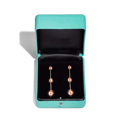 [Lume Jewelry]TRIPLE DROP PINK GOLD EARRINGS