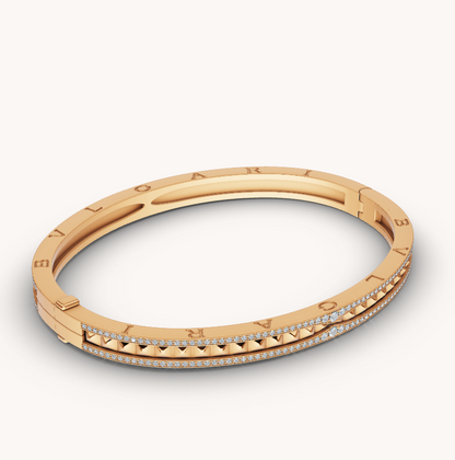 [Lume Jewelry]ZERO 1 SPIRAL AND PAVED DIAMOND GOLD BRACELET