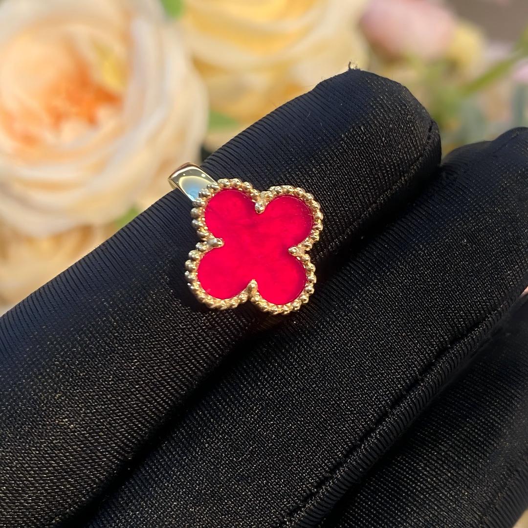 [Lume Jewelry]NEW CLOVER PINK ENAMEL RINGS