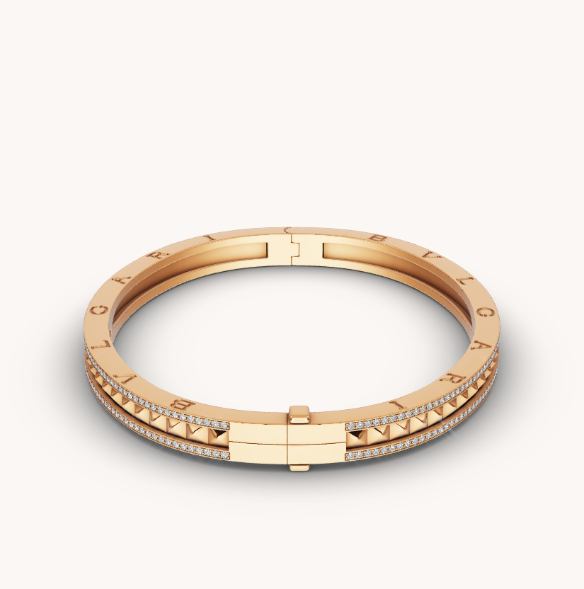 [Lume Jewelry]ZERO 1 SPIRAL AND PAVED DIAMOND GOLD BRACELET