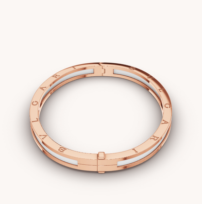 [Lume Jewelry]ZERO 1 PINK GOLD WITH WHITE CERAMIC BRACELET