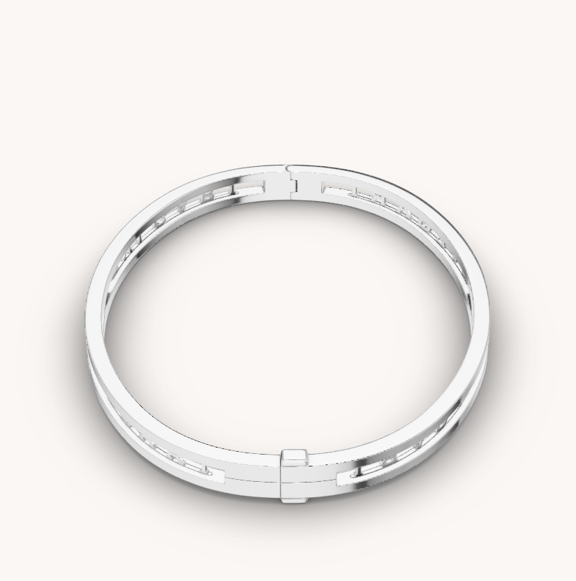 [Lume Jewelry]ZERO 1 SPIRAL LOGO SILVER BRACELET